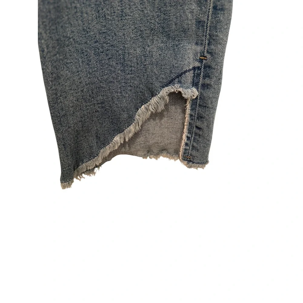 Liverpool‎ Womens 4/27 Blue Crop Flare Raw Step Hem Stretch Denim Jeans